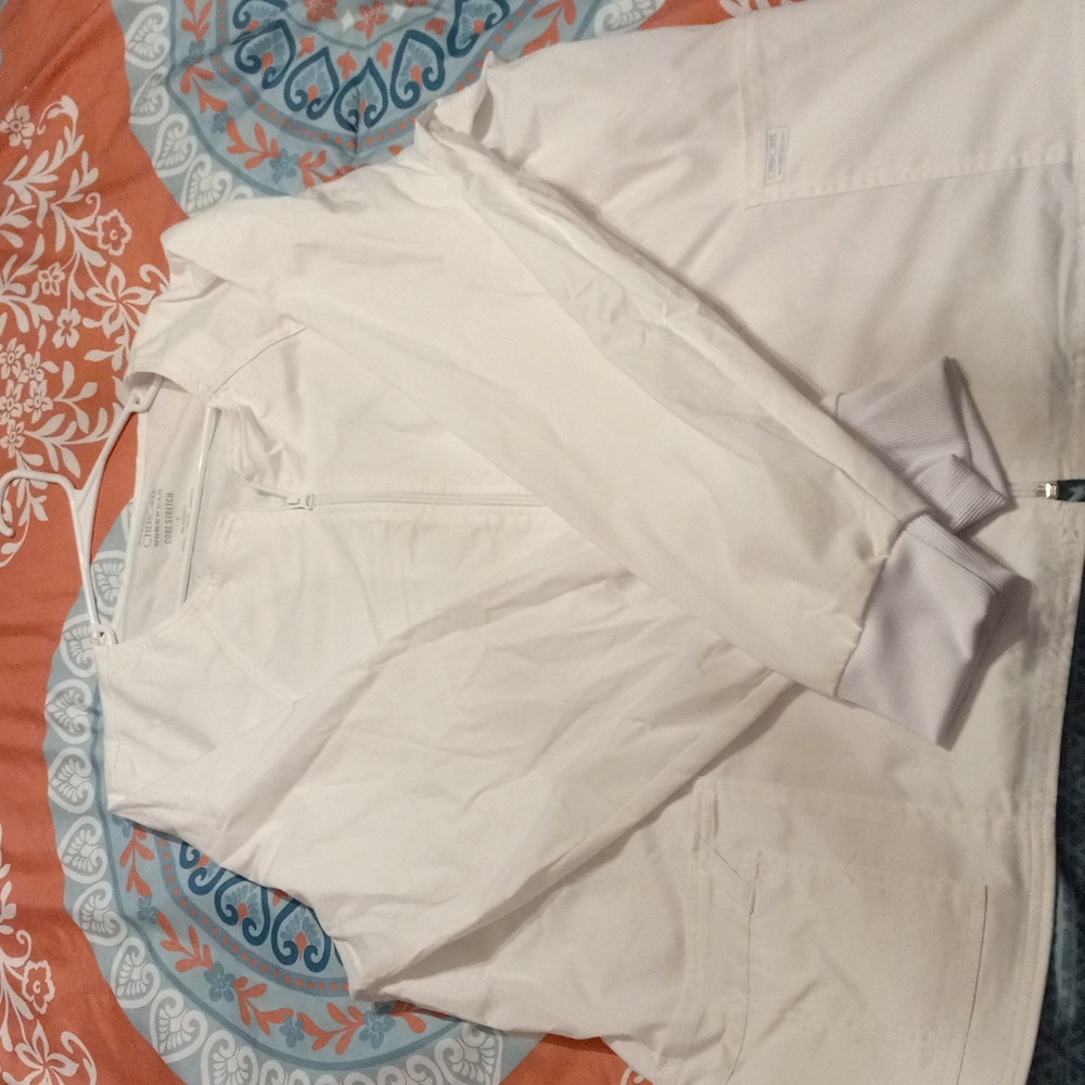 3X Cherokee Workwear Women's White Scrub Jacket